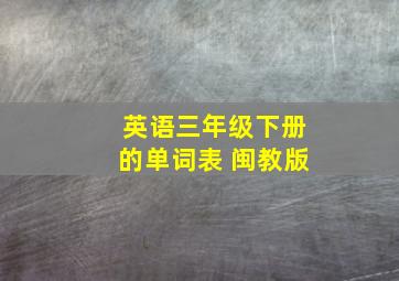 英语三年级下册的单词表 闽教版